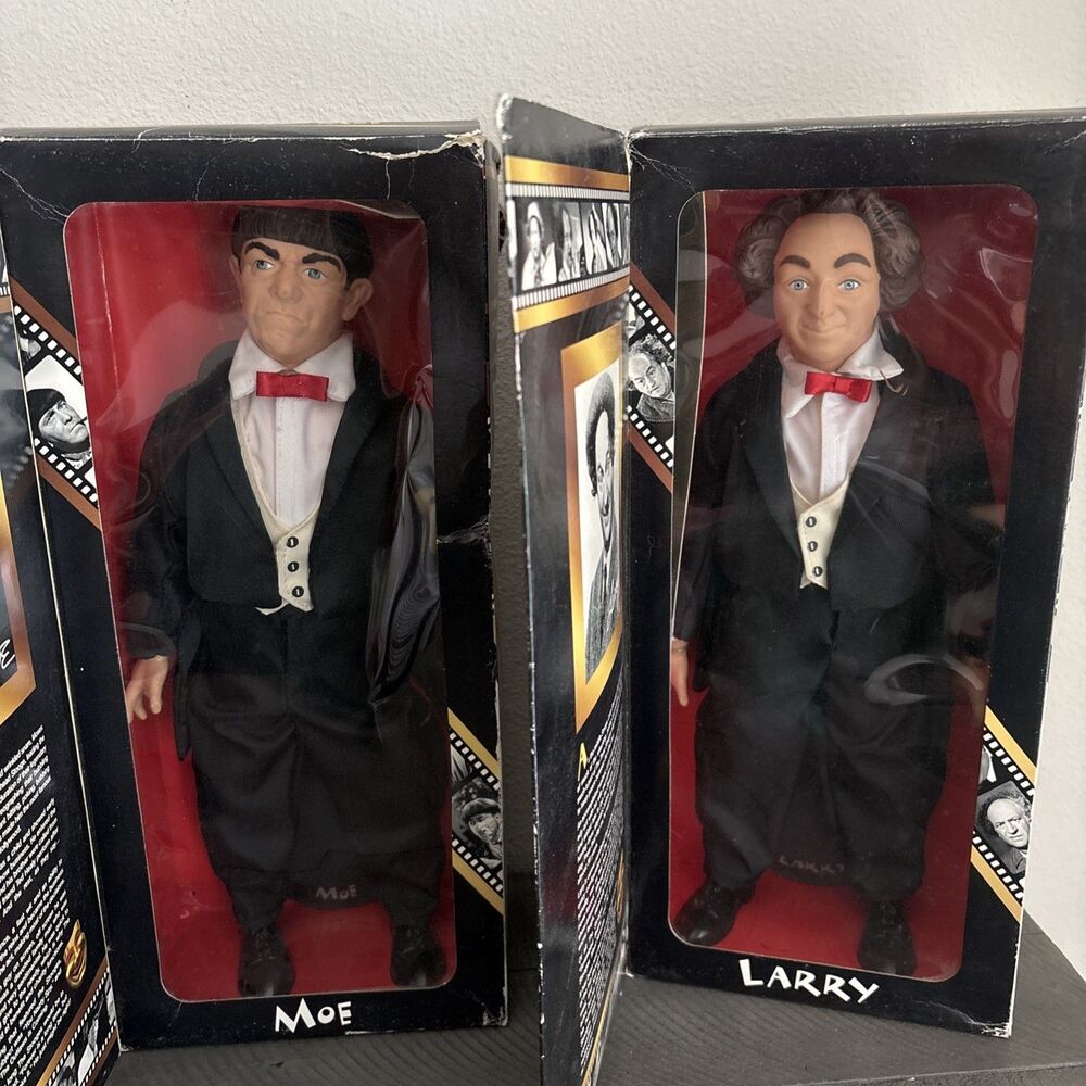 The Three Stooges Collector's Edition Moe  And Larry 14" Doll Set Hasbro